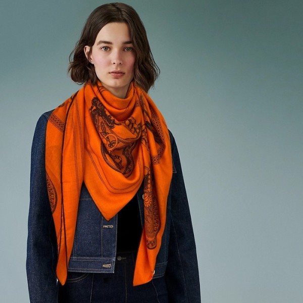 ✨에르메스 여성 오렌지 스카프 - Hermes Womens Orange Scarf - he505x