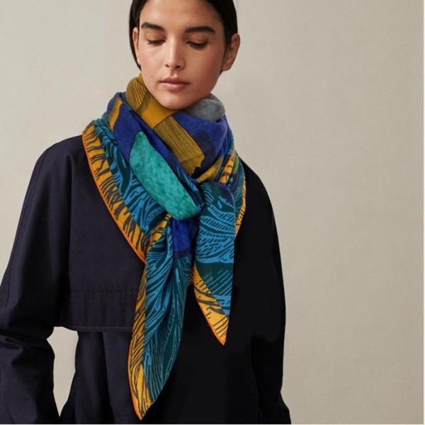 ✨에르메스 여성 블루 스카프 - Hermes Womens Blue Scarf - he506x