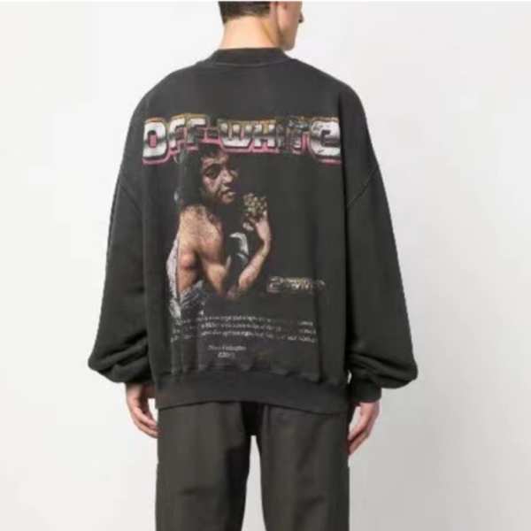 ✨오프화이트 남성 모던 블랙 맨투맨 - Off-white Mens Black Tshirts - of75x