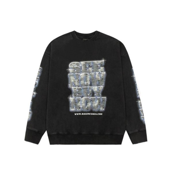 ✨발렌시아가 남성 블랙 맨투맨 - Balenciaga Mens Black Tshirts - ba807x