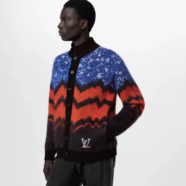 ✨루이비통 남성 브이넥 블루블랙 가디건 - Louis vuitton Mens Black Cardigan - lv2030x