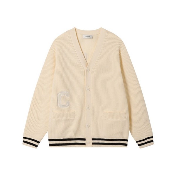 ✨셀린느 남/녀 아이보리 브이넥 가디건 - Celine Unisex Ivory Cardigan - ce265x