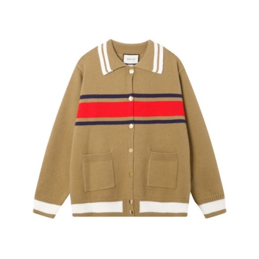 ❤구찌 여성 카멜 폴로 가디건 - Gucci Womens Camel Cardigan - gu1110x