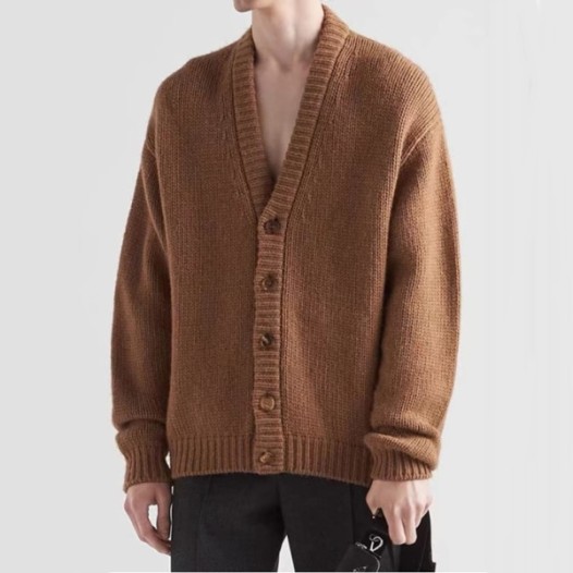 ❤프라다 남성 카키 브이넥 가디건 - Prada Mens Khaki Cardigan - pr825x