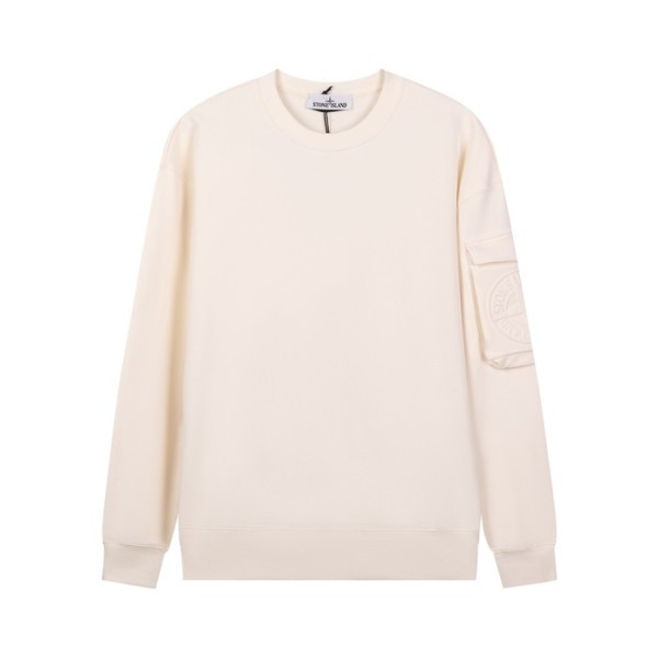 ✨스톤아일랜드 남성 모던 아이보리 맨투맨 - Stone Island Mens Ivory Tshirts - st95x