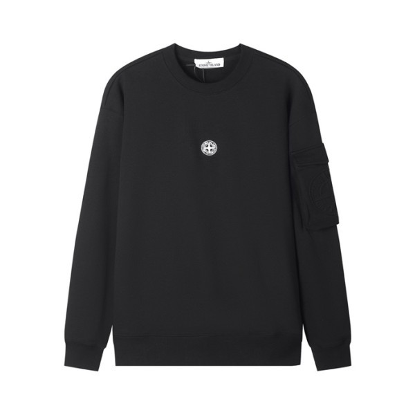 ✨스톤아일랜드 남성 모던 블랙 맨투맨 - Stone Island Mens Black Tshirts - st96x