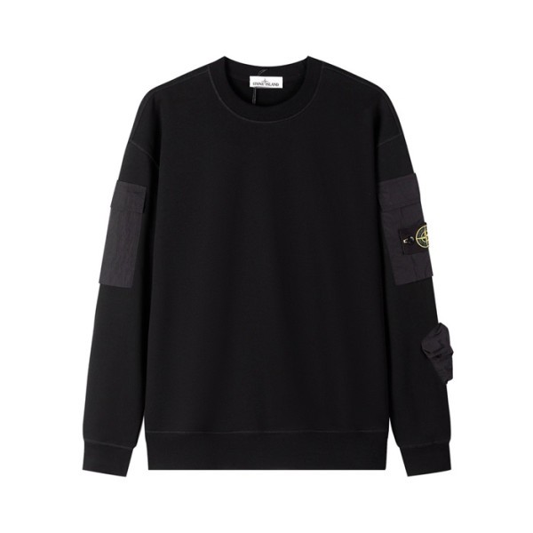✨스톤아일랜드 남성 모던 블랙 맨투맨 - Stone Island Mens Black Tshirts - st97x