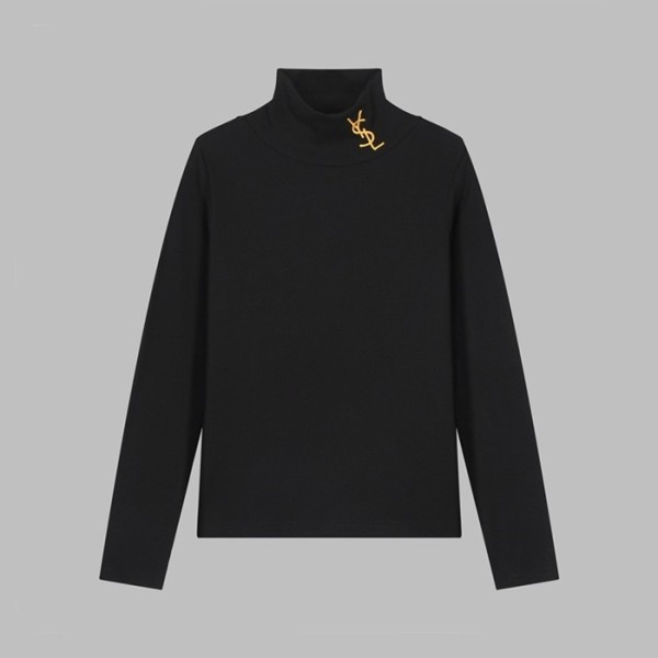 ✨입생로랑 남성 블랙 터틀넥 긴팔티 - Saint laurent Mens Black Tshirts - ysl436x