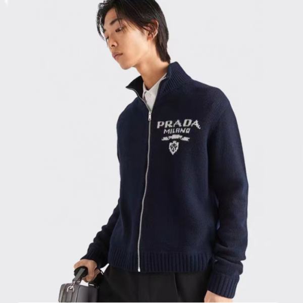 ✨프라다 남성 네이비 브이넥 가디건 - Prada Mens Navy Cardigan - pr846x