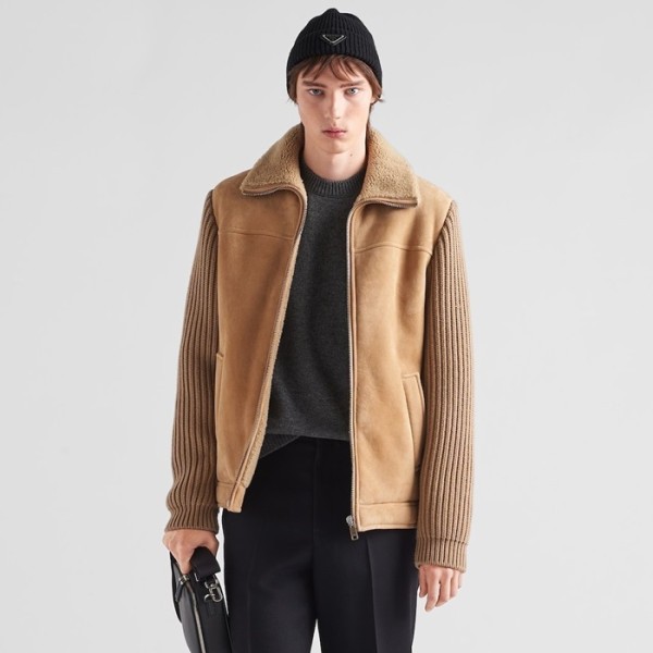 ✨프라다 남성 모던 카멜 가죽 자켓 - Prada Mens Camel Jackets - pr846x