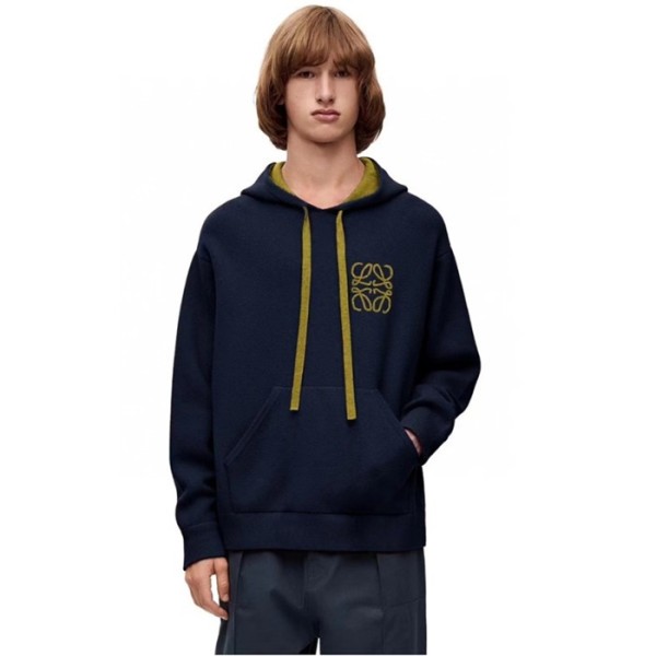 ✨로에베 남성 캐쥬얼 네이비 후드티 - Loewe Mens Navy Hoodie - loe819x