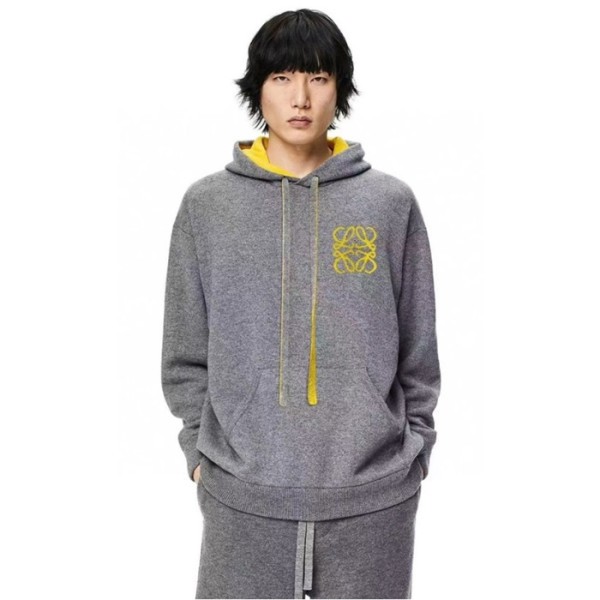 ✨로에베 남성 캐쥬얼 그레이 후드티 - Loewe Mens Gray Hoodie - loe820x
