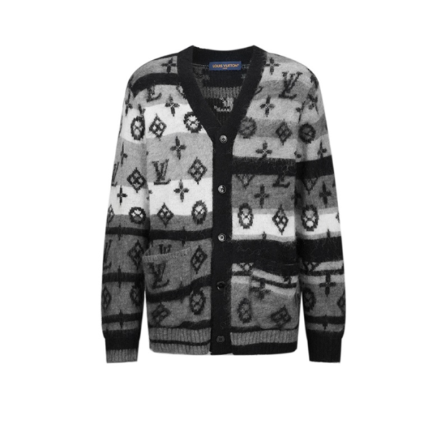 ✨루이비통 남성 브이넥 그레이 가디건 - Louis vuitton Mens Gray Cardigan - lv2059x