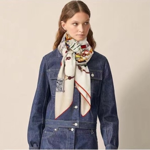 ❤에르메스 여성 아이보리 스카프 - Hermes Womens Ivory Scarf - he528x
