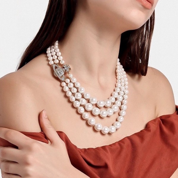 ✨비비안웨스트우드 여성 화이트 골드 목걸이 - Vivienne Westwood Womens White-gold Necklace - acc649x