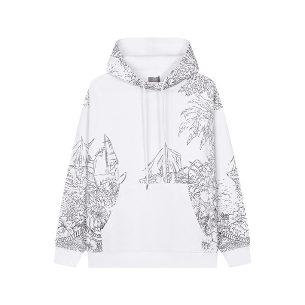 ✨디올 남성 화이트 후드티 - Dior Mens White Hoodie - di877x
