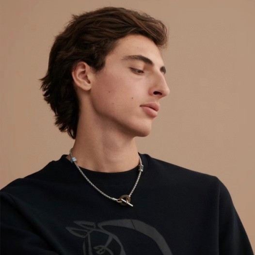 ❤에르메스 남성 화이트 골드 목걸이 - Hermes Mens White Gold Necklace - acc725x
