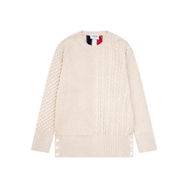 ✨톰브라운 남성 아이보리 니트 - Thom Browne Mens Ivory Knits - th138x