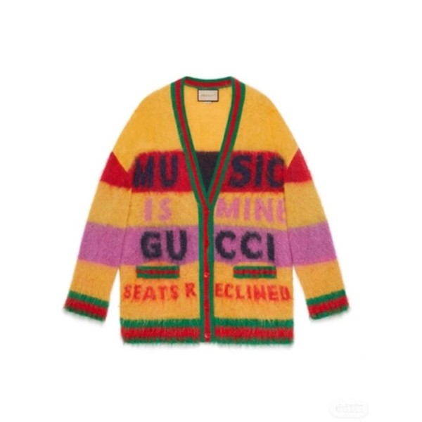 ✨구찌 남성 옐로우 브이넥 가디건 - Gucci Mens Yellow Cardigan - gu1168x