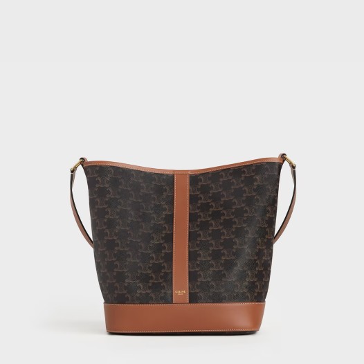 ❤셀린느 트리옹프 캔버스 미디엄 버킷 백 - Celine Womens Brown Cabas Bag - ba10x