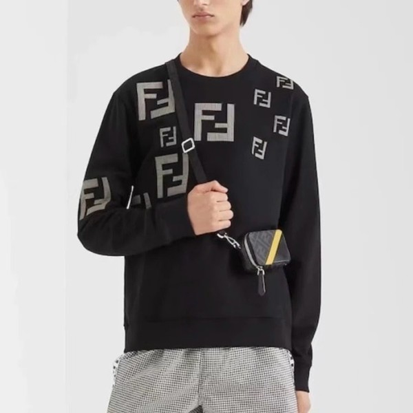 ✨펜디 남성 캐쥬얼 블랙 맨투맨 - Fendi Mens Black Tshirts - cl147x