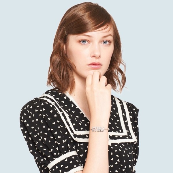 ✨미우미우 여성 화이트 골드 팔찌 - Miumiu Womens White Gold Bangle - acc1285x