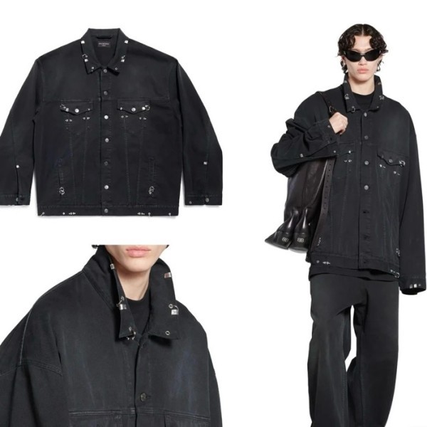 ✨발렌시아가 남성 블랙 자켓 - Balenciaga Mens Black Jackets - bac01x