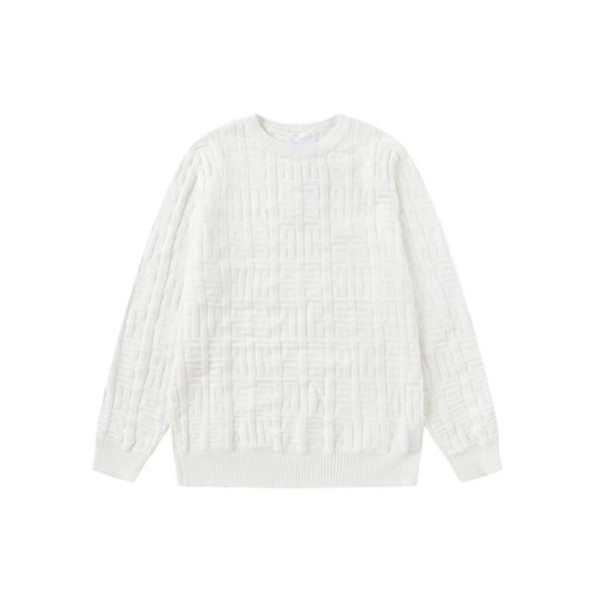 ✨펜디 남성 화이트 크루넥 스웨터 - Fendi Mens White Sweaters - fec01x