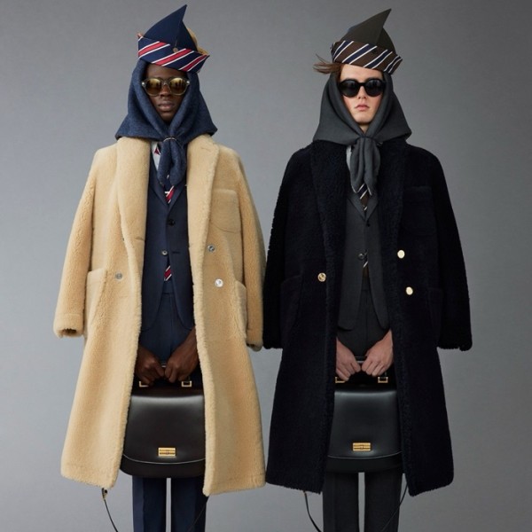 ✨톰브라운 남성 가죽 코트 - Thom Browne Mens Black Coats - thc47x