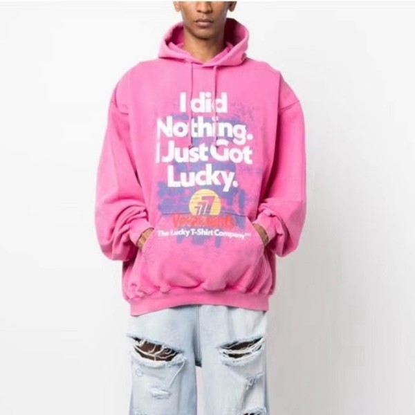 ✨베트멍 남성 핑크 후드티 - Vetements Mens Pink Hoodie - vec64x