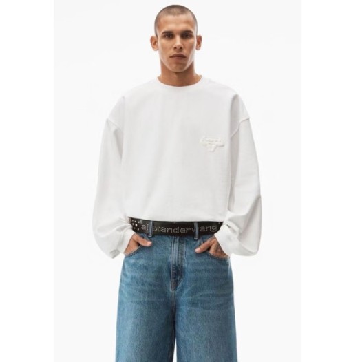 ❤알렉산더왕 남/녀 화이트 긴팔티 - Alexander wang Unisex White Tshirts - alc80x