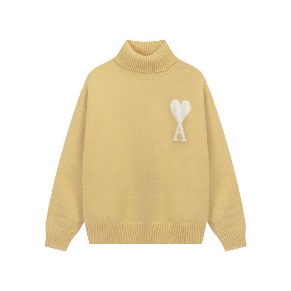 ✨아미 남/녀 카멜 터틀넥 니트 - Ami Unisex Camel Knits - amc111x
