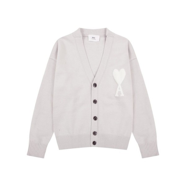 ✨아미 남/녀 그레이 브이넥 가디건 - Ami Unisex Gray Cardigan - amc113x