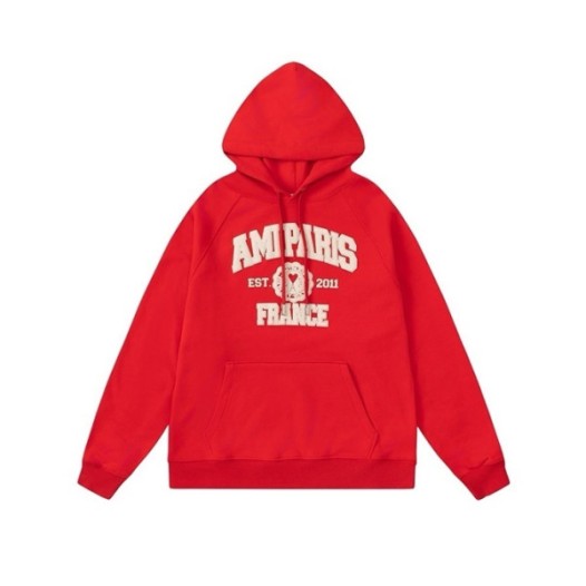 ❤아미 남성 캐쥬얼 레드 후드티 - Ami Mens Red Hoodie - amc140x