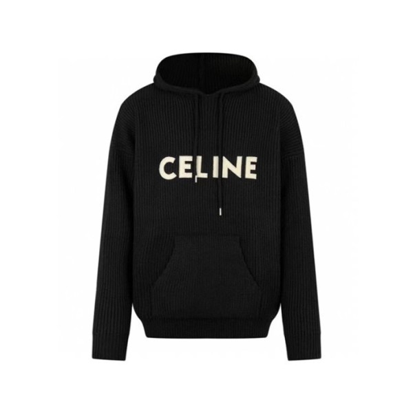 ✨셀린느 남성 캐쥬얼 블랙 후드티 - Celine Mens Black Hoodie - cec10x