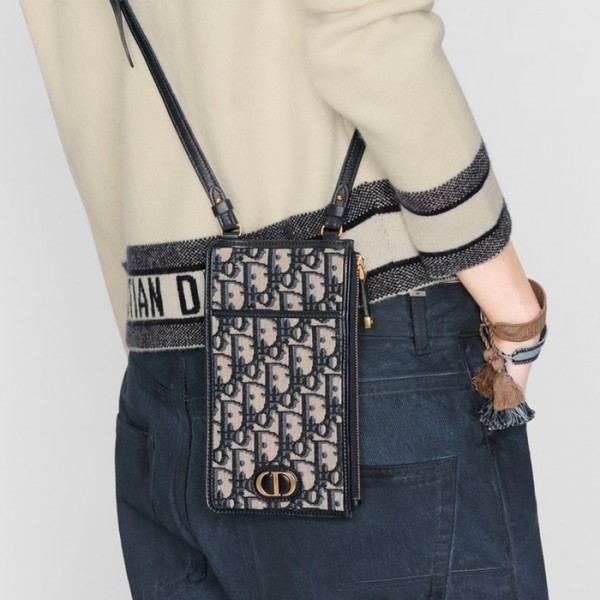 ✨디올 여성 네이비 몽테뉴 폰백 - Dior Womens Navy Phone Bag - dib570x