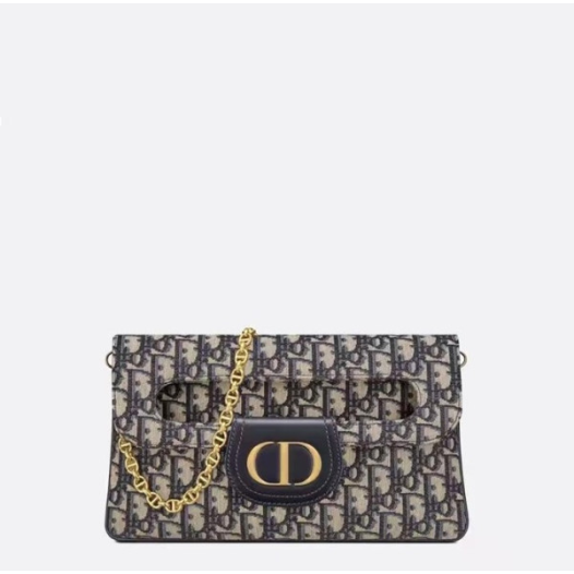 ❤디올 여성 오블리크 더블 클러치 - Dior Womens Navy Double Clutch - bab720x
