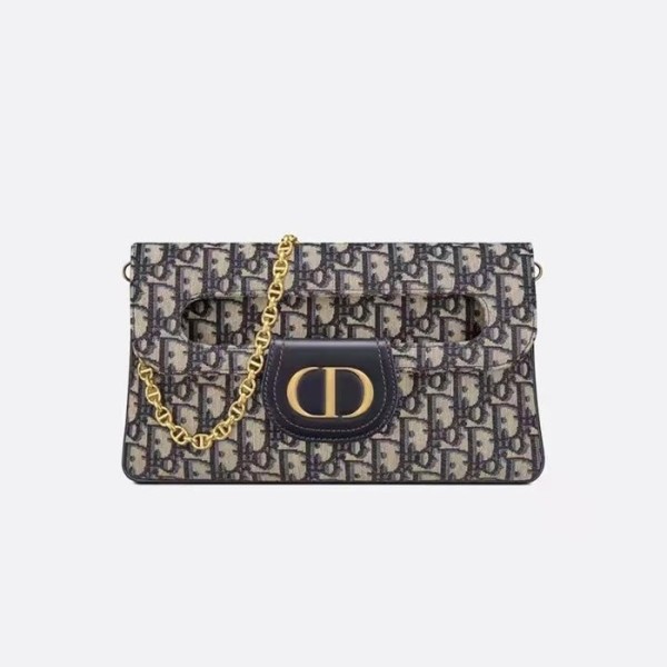 ✨디올 여성 오블리크 더블 클러치 - Dior Womens Navy Double Clutch - bab720x