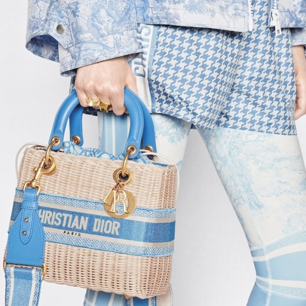 ✨디올 여성 블루 라탄 백 - Dior Womens Blue Tote Bag - dib851x