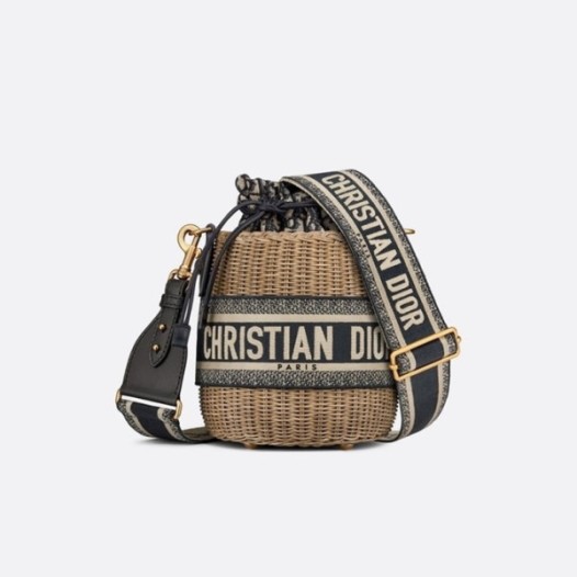 ❤디올 여성 네이비 라탄 백 - Dior Womens Navy Bucket Bag - dib856x