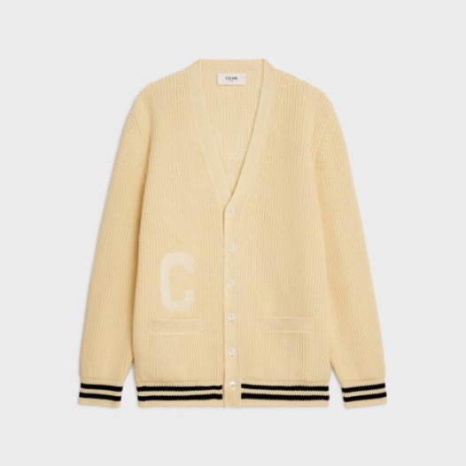 ❤셀린느 남/녀 아이보리 브이넥 가디건 - Celine Unisex Ivory Cardigan - cec173x