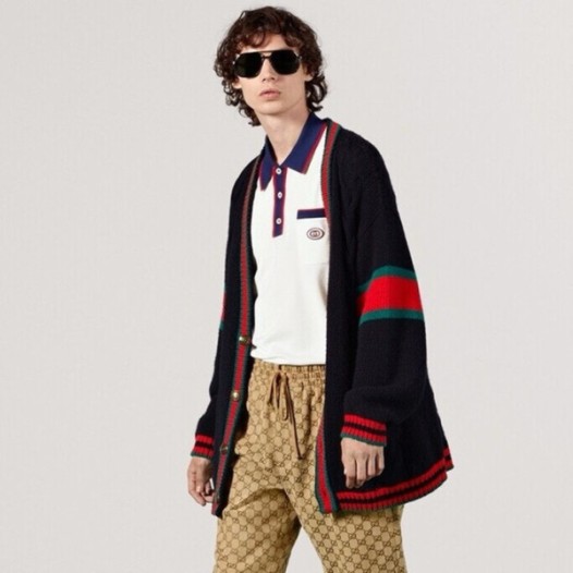 ❤구찌 남성 블랙 브이넥 가디건 - Gucci Mens Black Cardigan - guc195x