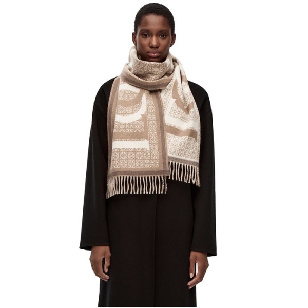 ✨로에베 남/녀 카멜 머플러 - Loewe Unisex Camel Muffler - acc1668x