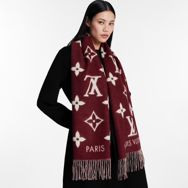 ✨루이비통 여성 버건디 머플러 - Louis vuitton Womens Burgundy Muffler - acc1746x