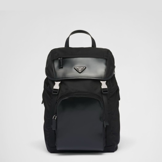 ★매장판 프라다 남성 리나일론 가죽 백팩 - Prada Mens Black Back Pack - prb966x
