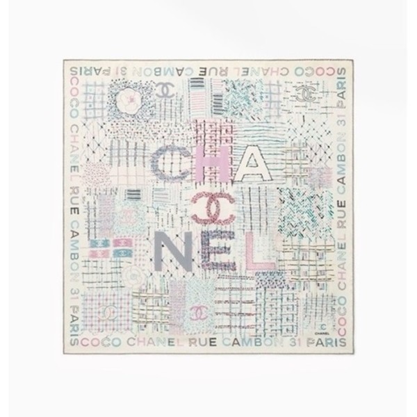 ✨샤넬 여성 화이트 스카프 - Chanel Womens White Scarf - acc1808x