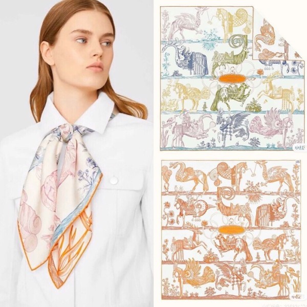 ✨에르메스 여성 오렌지 스카프 - Hermes Womens Orange Scarf - acc1868x