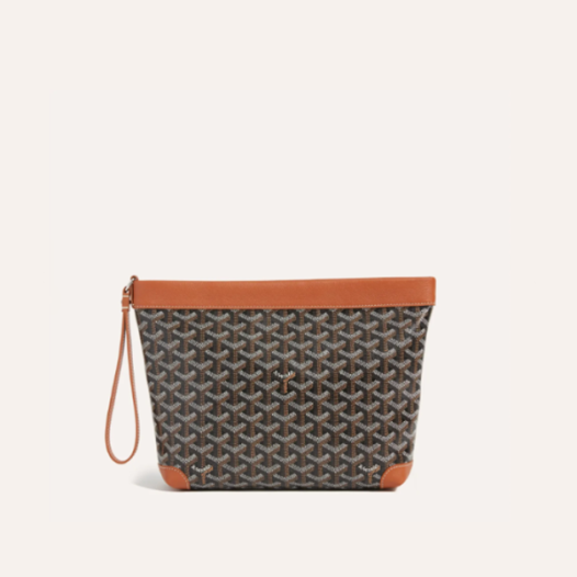 ❤고야드 남/녀 블랙 탄 콘티 파우치 - Goyard Unisex Conti Pouch - gob1170x