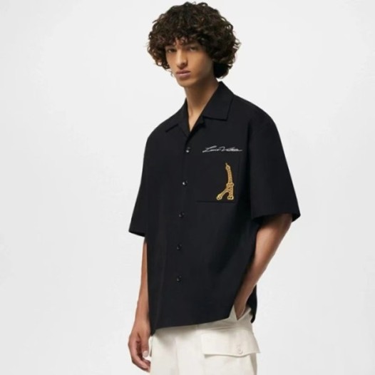 ❤루이비통 남성 블랙 반팔 셔츠 - Louis vuitton Mens Black Shirts - lvc333x