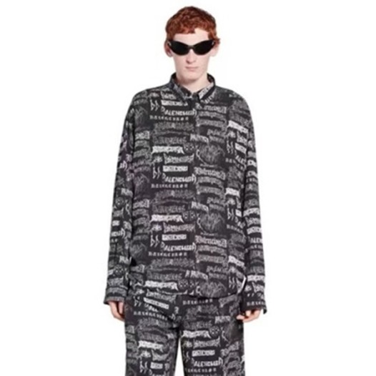 ❤발렌시아가 트렌디 남성 블랙 셔츠 - Balenciaga Mens Black Shirts - bac204x